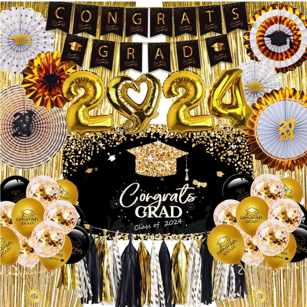 Graduation supplies party decorations brand new balloons banner foil cluster